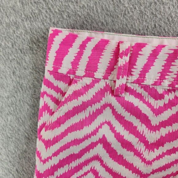 Lilly Pulitzer Shorts Womens 2 Pink Zebra Chevron Striped Walsh Resort Cruise - Picture 3 of 15